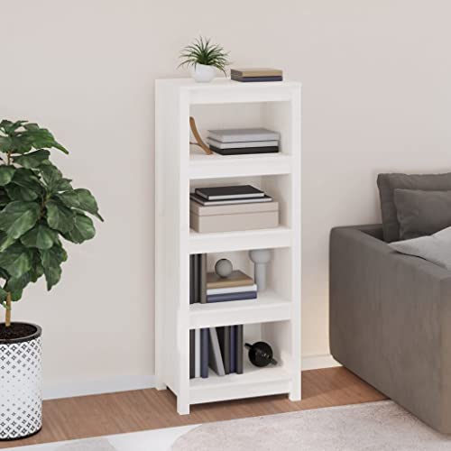 QUAHEAS Bücherregal Weiß Massivholz Kiefer 50x35x125,5 cm, stabiles Storage Regal für Bücher und Dekoration, vielseitiger Shelf Organizer für Zuhause und Büro als praktisches Bookshelf. QUAHEAS Bücherregal Weiß Massivholz Kiefer 50x35x125,5 cm, stabiles Storage Regal für Bücher und Dekoration, vielseitiger Shelf Organizer für Zuhause und Büro als praktisches Bookshelf. von QUAHEAS