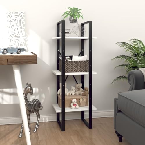 QUAHEAS Bücherregal mit 3 Fächern, Weiß, 40x30x105 cm, Holzwerkstoff, Standregal für Bücher, Akten, Dekoration, Wohnzimmer, Büro QUAHEAS Bücherregal mit 3 Fächern, Weiß, 40x30x105 cm, Holzwerkstoff, Standregal für Bücher, Akten, Dekoration, Wohnzimmer, Büro von QUAHEAS