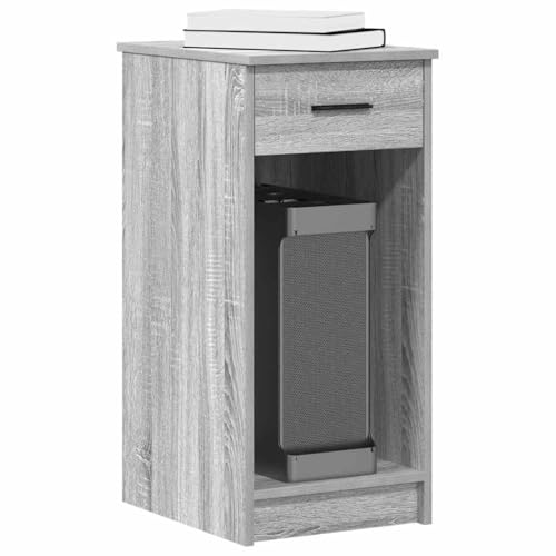 QUAHEAS Computerschrank mit Schublade, 35x45x77 cm, Grau Sonoma, robuster Holzwerkstoff, ideal für Computergehäuse, Kabel, Ladegeräte, stilvolle Aufbewahrung für Ihr Home Office QUAHEAS Computerschrank mit Schublade, 35x45x77 cm, Grau Sonoma, robuster Holzwerkstoff, ideal für Computergehäuse, Kabel, Ladegeräte, stilvolle Aufbewahrung für Ihr Home Office von QUAHEAS