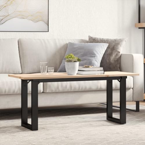 QUAHEAS Couchtisch O-Gestell 110x40x45 cm Massivholz Kiefer & Stahl, moderner Wohnzimmertisch für Snacks, Getränke, Dekoration, langlebiges Design QUAHEAS Couchtisch O-Gestell 110x40x45 cm Massivholz Kiefer & Stahl, moderner Wohnzimmertisch für Snacks, Getränke, Dekoration, langlebiges Design von QUAHEAS