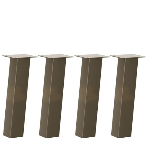 QUAHEAS Couchtischbeine 4 STK., Naturstahl 42 cm, Pulverbeschichteter Metalltischfuß, Robuste Möbelbeine für Couchtisch und Bank, Modernes Design Set von QUAHEAS