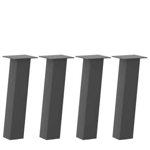 QUAHEAS Couchtischbeine 4 STK. Anthrazit 42 cm Stahl, Robuste Metall Tischbeine für DIY Möbelprojekte, Modernes Design, Inklusive Schrauben, Langlebige Fußstütze von QUAHEAS