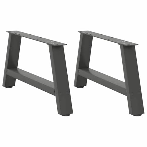 QUAHEAS Couchtischbeine A-Form 2 STK. Anthrazit, 60x(30-31) cm Stahl, Metall Tischbeine mit Nivellierfüßen, Möbelbeine für Couchtisch, Moderner Stil, Robustes Set von QUAHEAS