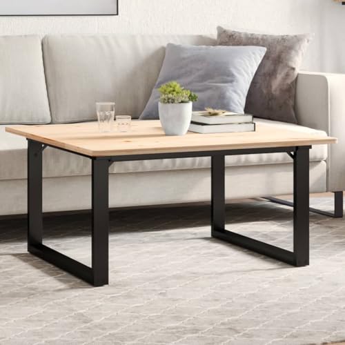 QUAHEAS Couchtischbeine O-Gestell 80x70x43 cm, Schwarz Pulverbeschichteter Stahl, Robuste Metall Tischfüße für DIY Möbelbau, 2er Set von QUAHEAS