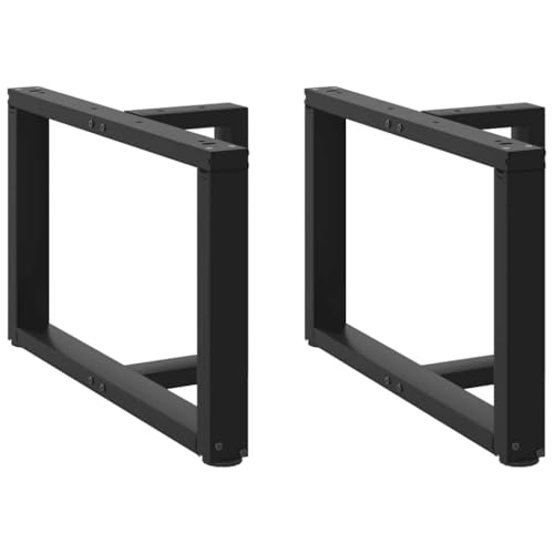 QUAHEAS Couchtischbeine T-Form, 2er Set Schwarz, 70x25x(42-43) cm, robuster Stahl, verstellbare Füße, modernes Design für Möbel von QUAHEAS