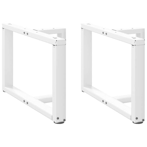 QUAHEAS Couchtischbeine T-Form 2 STK. Weiß, 60x25x(42-43) cm, robuster Stahl für DIY Möbel, verstellbare Nivellierfüße von QUAHEAS