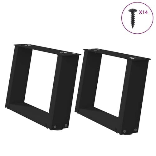 QUAHEAS Couchtischbeine U-Form, 2er Set Schwarz 50x30-31 cm, pulverbeschichteter Stahl, Moderne Möbelbeine mit Nivellierfüßen für DIY-Tische QUAHEAS Couchtischbeine U-Form, 2er Set Schwarz 50x30-31 cm, pulverbeschichteter Stahl, Moderne Möbelbeine mit Nivellierfüßen für DIY-Tische von QUAHEAS