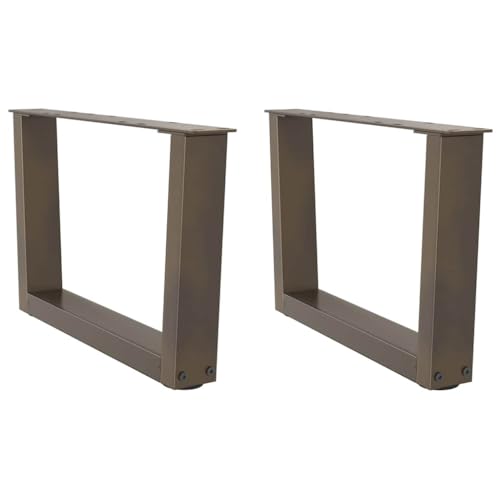 QUAHEAS Couchtischbeine V-Form, 2 Stück, Naturstahl, 50x30cm, Verstellbare Nivellierer für Stabilität, Modernes Design, Metall Möbelbeine zum Selbermachen von QUAHEAS