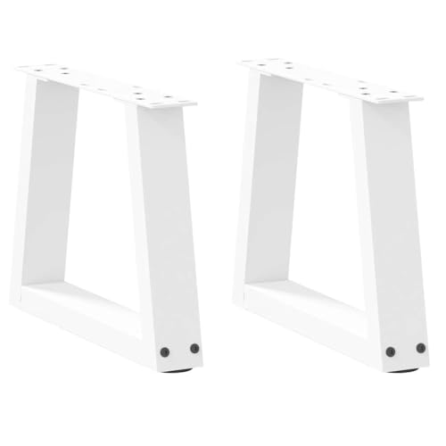 QUAHEAS Couchtischbeine V-Form 2 Stück, Weiß pulverbeschichteter Stahl, 30x30 cm Möbelbeine mit Nivellierern, Tischgestell modern von QUAHEAS