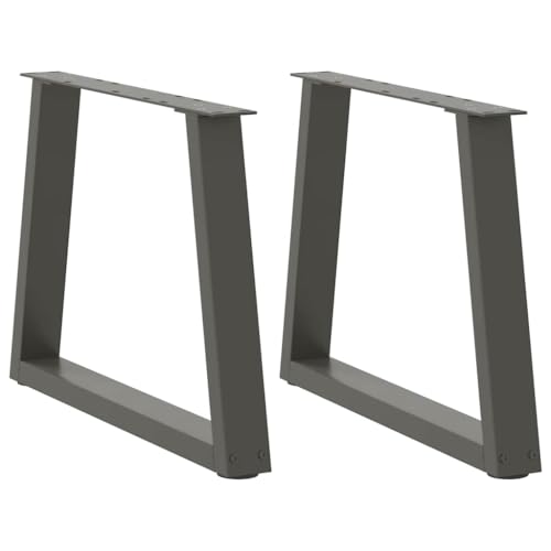 QUAHEAS Couchtischbeine V-Form 2 Stück Anthrazit 50x(42-43,3) cm, Pulverbeschichteter Stahl, Moderne Metall Tischbeine Verstellbar, Möbelbeine für Couchtische von QUAHEAS