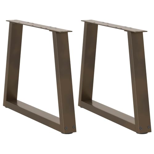 QUAHEAS Couchtischbeine V-Form 2 Stück Naturstahl 70x(42-43,3) cm, Metall Tischbeine Verstellbar, Möbelbeine für Couchtisch von QUAHEAS