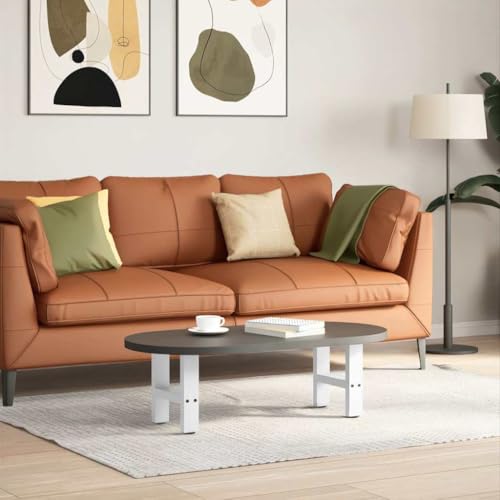 QUAHEAS Couchtischbeine Weiß, 2er-Set, 40x(30-31) cm, pulverbeschichteter Stahl, Moderne Möbelbeine, verstellbare Nivellierfüße für DIY-Tische von QUAHEAS