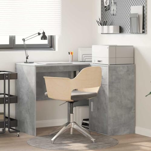 QUAHEAS Eckschreibtisch Beton Grau, 102x88x75 cm, Holzwerkstoff, moderner Computer Schreibtisch für Home Office, Arbeitszimmer QUAHEAS Eckschreibtisch Beton Grau, 102x88x75 cm, Holzwerkstoff, moderner Computer Schreibtisch für Home Office, Arbeitszimmer von QUAHEAS