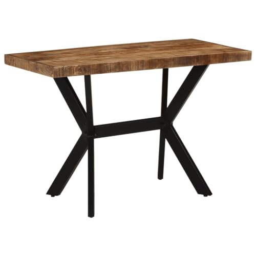 QUAHEAS Esstisch 110x55x75 cm aus massivem Mangoholz, braun, Industrial-Design, stabiles Metallgestell, ideal für Esszimmer, Küche, Frühstücksbereich, modernes Wohnambiente QUAHEAS Esstisch 110x55x75 cm aus massivem Mangoholz, braun, Industrial-Design, stabiles Metallgestell, ideal für Esszimmer, Küche, Frühstücksbereich, modernes Wohnambiente von QUAHEAS