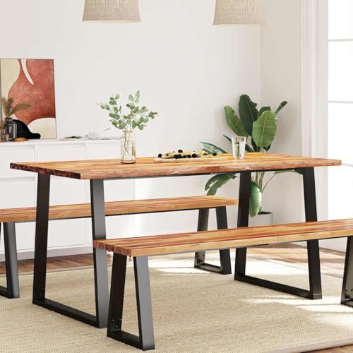 QUAHEAS Esstisch Baumkante 160x80x75 cm, Massivholz Akazie Natur, Robuster Esszimmertisch für Küche, Modernes Design, Langlebige Holzmöbel QUAHEAS Esstisch Baumkante 160x80x75 cm, Massivholz Akazie Natur, Robuster Esszimmertisch für Küche, Modernes Design, Langlebige Holzmöbel von QUAHEAS