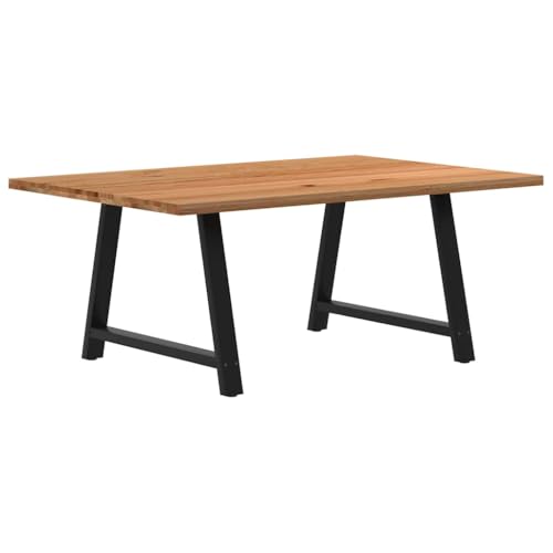 QUAHEAS Esstisch Hellbraun Massivholz Eiche, 180x120x74 cm Rechteckig, Moderner Esszimmertisch für Küche Wohnraum, Robuster Holztisch für Familie & Gäste von QUAHEAS