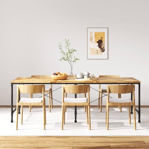 QUAHEAS Esstisch Massivholz Mango 240 cm, Industrieller Holz-Küchentisch mit Rollen, poliert & lackiert, robuster Esszimmertisch für Zuhause & Essbereich QUAHEAS Esstisch Massivholz Mango 240 cm, Industrieller Holz-Küchentisch mit Rollen, poliert & lackiert, robuster Esszimmertisch für Zuhause & Essbereich von QUAHEAS