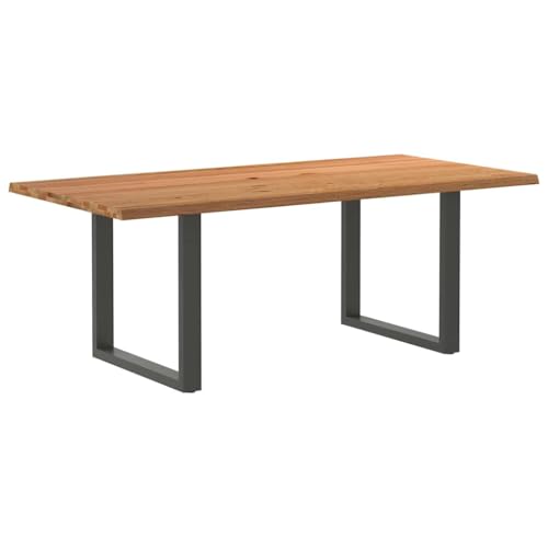 QUAHEAS Esstisch mit Baumkanten Massivholz Eiche Rechteck 200x100x74 cm, Natur Design Esszimmer Set für 6-8 Personen, langlebiger Küchen Tisch für Wohnzimmer und Büro QUAHEAS Esstisch mit Baumkanten Massivholz Eiche Rechteck 200x100x74 cm, Natur Design Esszimmer Set für 6-8 Personen, langlebiger Küchen Tisch für Wohnzimmer und Büro von QUAHEAS