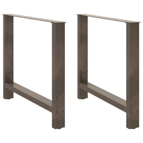 QUAHEAS Esstischbeine Naturstahl 2er-Set, 90x(72-73) cm Metall Tischbeine für Esstisch, Schreibtisch, verstellbare Nivellierfüße, robuste Konstruktion von QUAHEAS