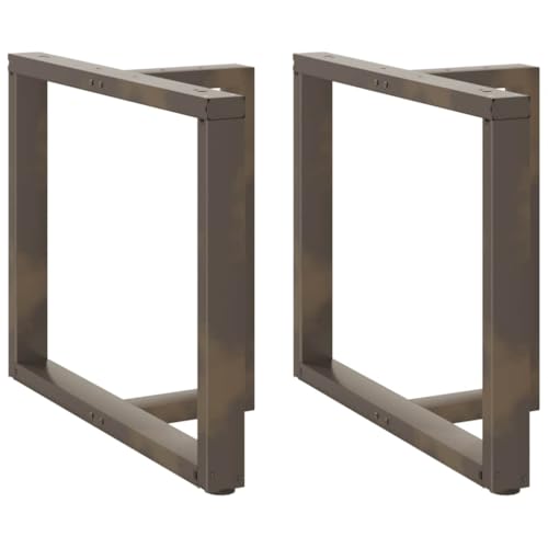 QUAHEAS Esstischbeine T-Form 2er Set, Naturstahl, 90x35x(72-73) cm Metall Tischgestell mit verstellbaren Nivellierfüßen, Robustes Schreibtischuntergestell von QUAHEAS