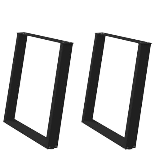QUAHEAS Esstischbeine U-Form 2 STK., Schwarz, 70x(72-73) cm, robuster Stahl, pulverbeschichtet, für Esstisch & Schreibtisch, verstellbare Nivellierfüße, modernes Metall Design von QUAHEAS