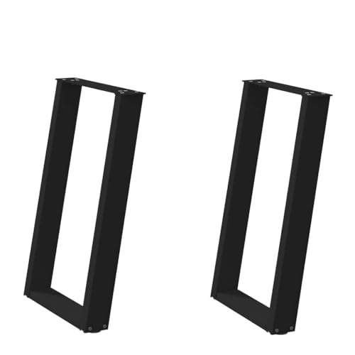 QUAHEAS Esstischbeine U-Form 2 STK. Schwarz, 50x(72-73) cm Stahl, pulverbeschichtet, für Esstisch & Schreibtisch, verstellbare Nivellierfüße von QUAHEAS