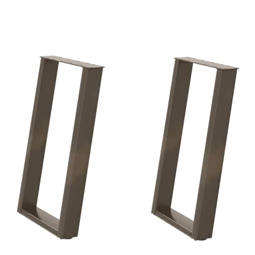 QUAHEAS Esstischbeine U-Form 2er-Set, Naturstahl, 50x(72-73) cm, Pulverbeschichtet, Verstellbare Nivellierfüße, Robuste Metall Tischbeine für Esstisch & Schreibtisch von QUAHEAS
