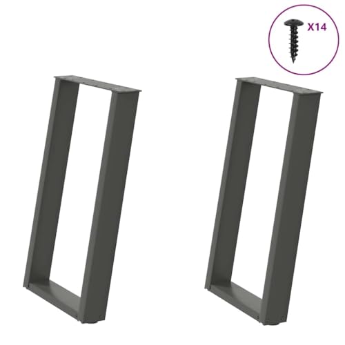 QUAHEAS Esstischbeine U-Form 2er Set Anthrazit, 50x72-73 cm Stahl, pulverbeschichtet, stabil, verstellbare Nivellierfüße, für Esszimmertische QUAHEAS Esstischbeine U-Form 2er Set Anthrazit, 50x72-73 cm Stahl, pulverbeschichtet, stabil, verstellbare Nivellierfüße, für Esszimmertische von QUAHEAS