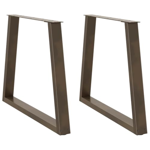 QUAHEAS Esstischbeine V-Form 2er Set, Naturstahl 80x(72-73,3) cm, robuster Metallfuß für Esstisch, Schreibtisch, verstellbare Nivellierfüße von QUAHEAS