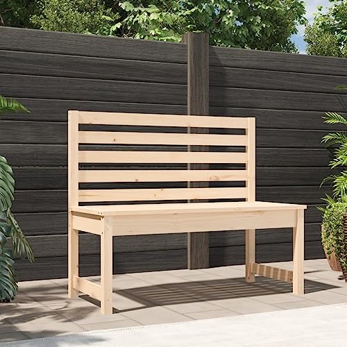 QUAHEAS Gartenbank 109 cm, Massivholz Kiefer unbehandelt, wetterfeste Outdoor Patio Möbel für den Garten und andere Außenbereiche, langlebige Bänke für entspannte Stunden draußen. von QUAHEAS