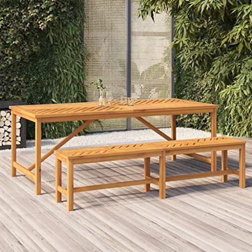 QUAHEAS Gartenbank 180 cm Massivholz Akazie, robuste Outdoor Sitzbank mit elegantem Fischgräten-Design für Terrasse, Garten & Außenbereich, langlebige Möbel Bänke, wetterfest von QUAHEAS