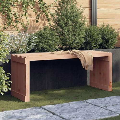 QUAHEAS Gartenbank Ausziehbar Massivholz Douglasie, 212,5x40,5x45 cm, robuste Outdoor Patio Bank für Gartenmöbel und Außenbereich, vielseitige Sitzbank von QUAHEAS