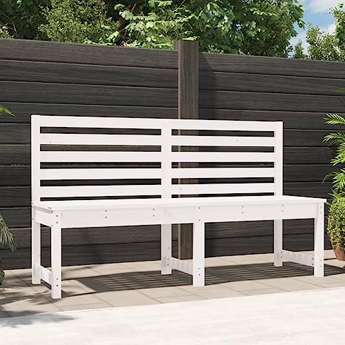 QUAHEAS Gartenbank Weiß 157,5 cm Massivholz Kiefer, langlebige Outdoor-Sitzbank für Terrasse, Garten & Außenbereich, robuste Parkbank mit Rückenlehne für entspannte Stunden draußen QUAHEAS Gartenbank Weiß 157,5 cm Massivholz Kiefer, langlebige Outdoor-Sitzbank für Terrasse, Garten & Außenbereich, robuste Parkbank mit Rückenlehne für entspannte Stunden draußen von QUAHEAS