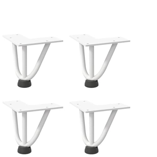 QUAHEAS Haarnadelbeine für Couchtisch, 4 STK. Weiß 10 cm, Massivstahl mit Nivellierfüßen, Robustes Metall-Tischbein-Set für Möbel QUAHEAS Haarnadelbeine für Couchtisch, 4 STK. Weiß 10 cm, Massivstahl mit Nivellierfüßen, Robustes Metall-Tischbein-Set für Möbel von QUAHEAS
