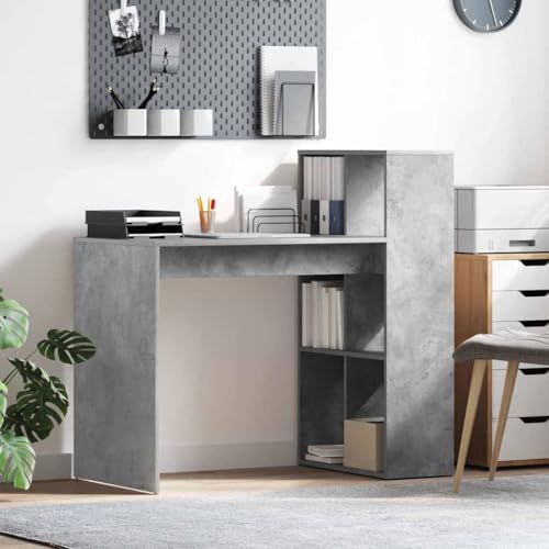 QUAHEAS Industriedesign Schreibtisch, Beton Grau Holzwerkstoff, texturierte Oberfläche, geräumig, Heimbüro, Jugendzimmer QUAHEAS Industriedesign Schreibtisch, Beton Grau Holzwerkstoff, texturierte Oberfläche, geräumig, Heimbüro, Jugendzimmer von QUAHEAS