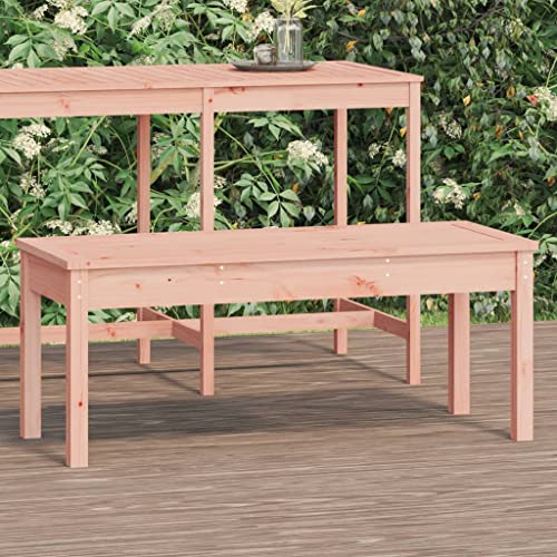 QUAHEAS Klassische Gartenbank aus Douglasie Massivholz, 109x44x45 cm (B x T x H), robuste Outdoor Sitzbank für Terrasse, Gartenmöbel und vielseitige Außenbereiche, ideal als Hofsitzbank von QUAHEAS