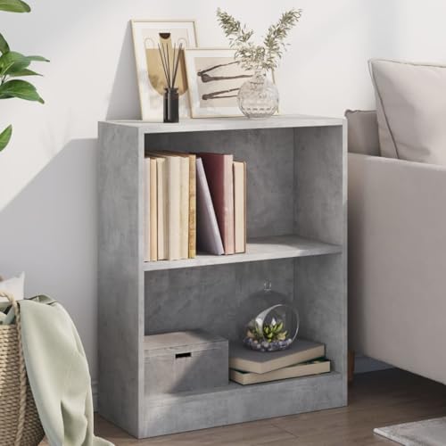 QUAHEAS Kompaktes Bücherregal Betongrau 60x24x76 cm aus Holzwerkstoff, stabiles Regal für Bücher Aufbewahrung, ideal als Organizer für Zimmer & Schlafzimmer QUAHEAS Kompaktes Bücherregal Betongrau 60x24x76 cm aus Holzwerkstoff, stabiles Regal für Bücher Aufbewahrung, ideal als Organizer für Zimmer & Schlafzimmer von QUAHEAS