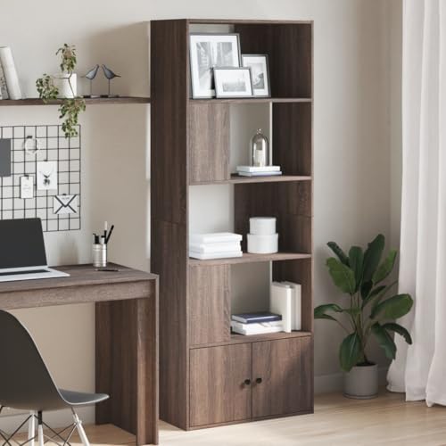 QUAHEAS Langlebiges Bücherregal aus Holzwerkstoff, 70x36x189 cm, Braun Eichen-Optik, vielseitiges Regal für Bücher und Dekoration, idealer Organizer für Wohnzimmer QUAHEAS Langlebiges Bücherregal aus Holzwerkstoff, 70x36x189 cm, Braun Eichen-Optik, vielseitiges Regal für Bücher und Dekoration, idealer Organizer für Wohnzimmer von QUAHEAS