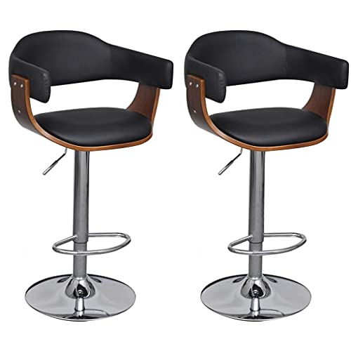 QUAHEAS Modernes Barhocker Set, 2 Stück, Schwarz, Kunstleder, Höhenverstellbar mit Rückenlehne, Ergonomische Design Stühle für Küche, Esszimmer, Frühstückstheke, Max. 110 kg QUAHEAS Modernes Barhocker Set, 2 Stück, Schwarz, Kunstleder, Höhenverstellbar mit Rückenlehne, Ergonomische Design Stühle für Küche, Esszimmer, Frühstückstheke, Max. 110 kg von QUAHEAS