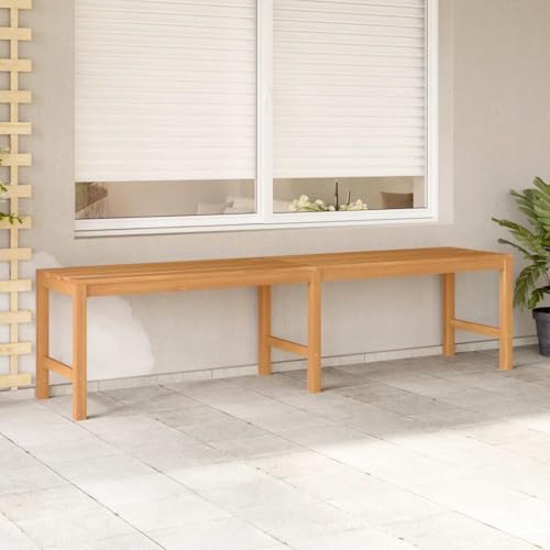 QUAHEAS Robuste Gartenbank 180 cm aus massivem Teakholz, wetterfest für Outdoor Möbel, ideal für Garten, Terrasse und den Außenbereich als Bequeme Sitzbank. von QUAHEAS