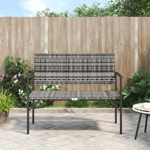 QUAHEAS Robuste Gartenbank 2-Sitzer Grau aus Poly Rattan, witterungsbeständige Outdoor Sitzgelegenheit für Garten und Terrasse, komfortable Möbel für den Außenbereich, langlebige Bänke QUAHEAS Robuste Gartenbank 2-Sitzer Grau aus Poly Rattan, witterungsbeständige Outdoor Sitzgelegenheit für Garten und Terrasse, komfortable Möbel für den Außenbereich, langlebige Bänke von QUAHEAS