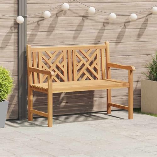 QUAHEAS Robuste Gartenbank aus massivem Teakholz, ca. 114 cm lang, Braun, ideal für den Außenbereich, Ihre Terrasse und als stilvolles Gartenmöbel für entspannte Stunden Draußen QUAHEAS Robuste Gartenbank aus massivem Teakholz, ca. 114 cm lang, Braun, ideal für den Außenbereich, Ihre Terrasse und als stilvolles Gartenmöbel für entspannte Stunden Draußen von QUAHEAS