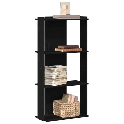 QUAHEAS Robustes langlebiges Bücherregal Schwarz 60x30x120 cm, 3 Böden, Holzwerkstoff, vielseitiger Stauraum Organizer für Bücher, Deko, stilvolle Lösung für Wohnzimmer, Schlafzimmer, Wohnraum QUAHEAS Robustes langlebiges Bücherregal Schwarz 60x30x120 cm, 3 Böden, Holzwerkstoff, vielseitiger Stauraum Organizer für Bücher, Deko, stilvolle Lösung für Wohnzimmer, Schlafzimmer, Wohnraum von QUAHEAS