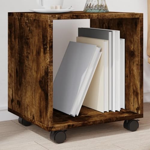 QUAHEAS Rollschrank Räuchereiche 37x33x42,5 cm, Beistellschrank mit Rollen, moderner Nachttisch für Wohnzimmer, Schlafzimmer, Büro QUAHEAS Rollschrank Räuchereiche 37x33x42,5 cm, Beistellschrank mit Rollen, moderner Nachttisch für Wohnzimmer, Schlafzimmer, Büro von QUAHEAS