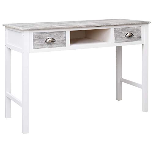 QUAHEAS Schreibtisch Grau 110x45x76 cm, robuster Computertisch aus Paulownia-Holz für Home Office, vielseitig einsetzbar QUAHEAS Schreibtisch Grau 110x45x76 cm, robuster Computertisch aus Paulownia-Holz für Home Office, vielseitig einsetzbar von QUAHEAS