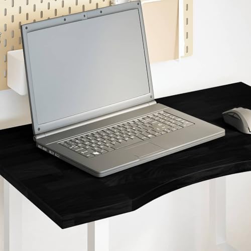 QUAHEAS Schreibtischplatte Massivholz Eiche 80x50x2,5 cm, Dunkelbraun, fein geschliffen, langlebig, rechteckig, robust, vielseitig, für Home Office und Büro von QUAHEAS