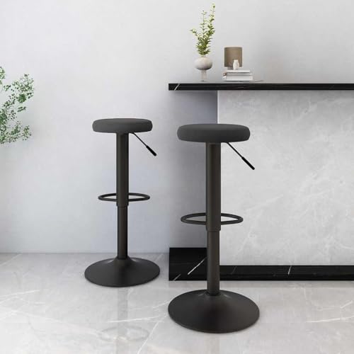 QUAHEAS Schwarze Barhocker 2er Set aus Samt, höhenverstellbar und 360° drehbar, mit Fußstütze für Küche, Esszimmer und Theke, Moderne Möbel QUAHEAS Schwarze Barhocker 2er Set aus Samt, höhenverstellbar und 360° drehbar, mit Fußstütze für Küche, Esszimmer und Theke, Moderne Möbel von QUAHEAS