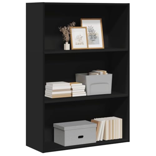 QUAHEAS Schwarzes Bücherregal 80x30x114 cm aus Holzwerkstoff als vielseitiger Organizer, schafft optimalen Stauraum, EIN praktisches Regal für jedes Zimmer im Schlafzimmer. QUAHEAS Schwarzes Bücherregal 80x30x114 cm aus Holzwerkstoff als vielseitiger Organizer, schafft optimalen Stauraum, EIN praktisches Regal für jedes Zimmer im Schlafzimmer. von QUAHEAS