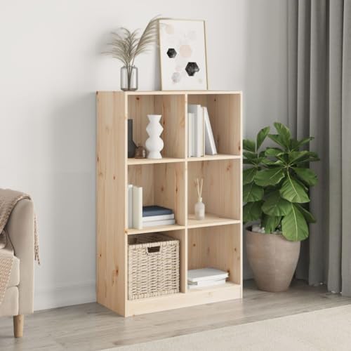 QUAHEAS Stilvolles Bücherregal aus massivem Kiefernholz, 70x33x110 cm, unbehandelt, mit 6 Fächern, stabiles Regal als vielseitiger Organizer für Bücher, Aufbewahrung & Dekoration in jedem Zimmer QUAHEAS Stilvolles Bücherregal aus massivem Kiefernholz, 70x33x110 cm, unbehandelt, mit 6 Fächern, stabiles Regal als vielseitiger Organizer für Bücher, Aufbewahrung & Dekoration in jedem Zimmer von QUAHEAS