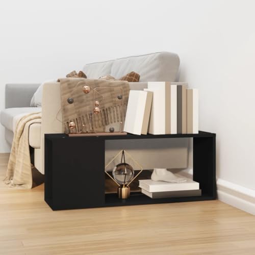 QUAHEAS TV-Schrank Schwarz, 80x24x32 cm, Holzwerkstoff, Elegantes Wohnzimmermöbel mit offener Ablage für Bücher, Zeitschriften QUAHEAS TV-Schrank Schwarz, 80x24x32 cm, Holzwerkstoff, Elegantes Wohnzimmermöbel mit offener Ablage für Bücher, Zeitschriften von QUAHEAS
